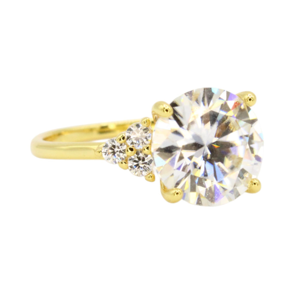 Moissanite 3.0ct Round Solitaire Ring