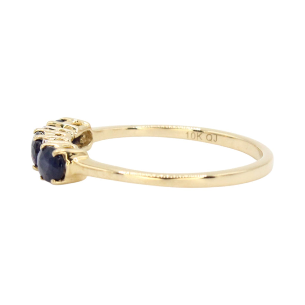 Genuine Blue Sapphire & Diamond Ring .70ctw 10K Gold Ring