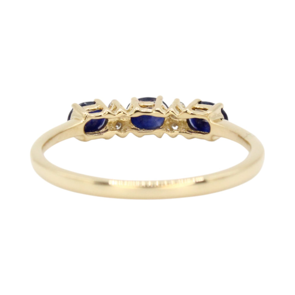 Genuine Blue Sapphire & Diamond Ring .70ctw 10K Gold Ring