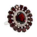 Genuine Oval Garnet With Garnet Halo 5.20ctw