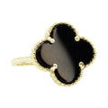 Black Onyx Clover Ring