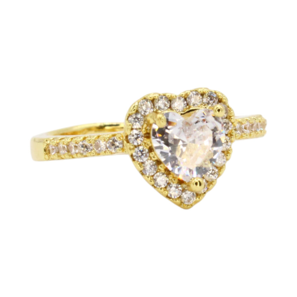 CZ Heart With CZ Halo Ring
