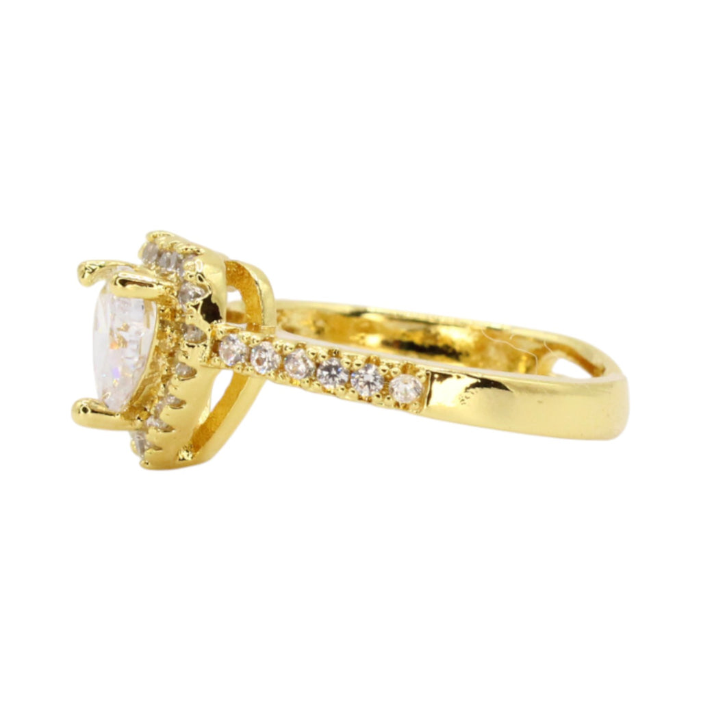 CZ Heart With CZ Halo Ring