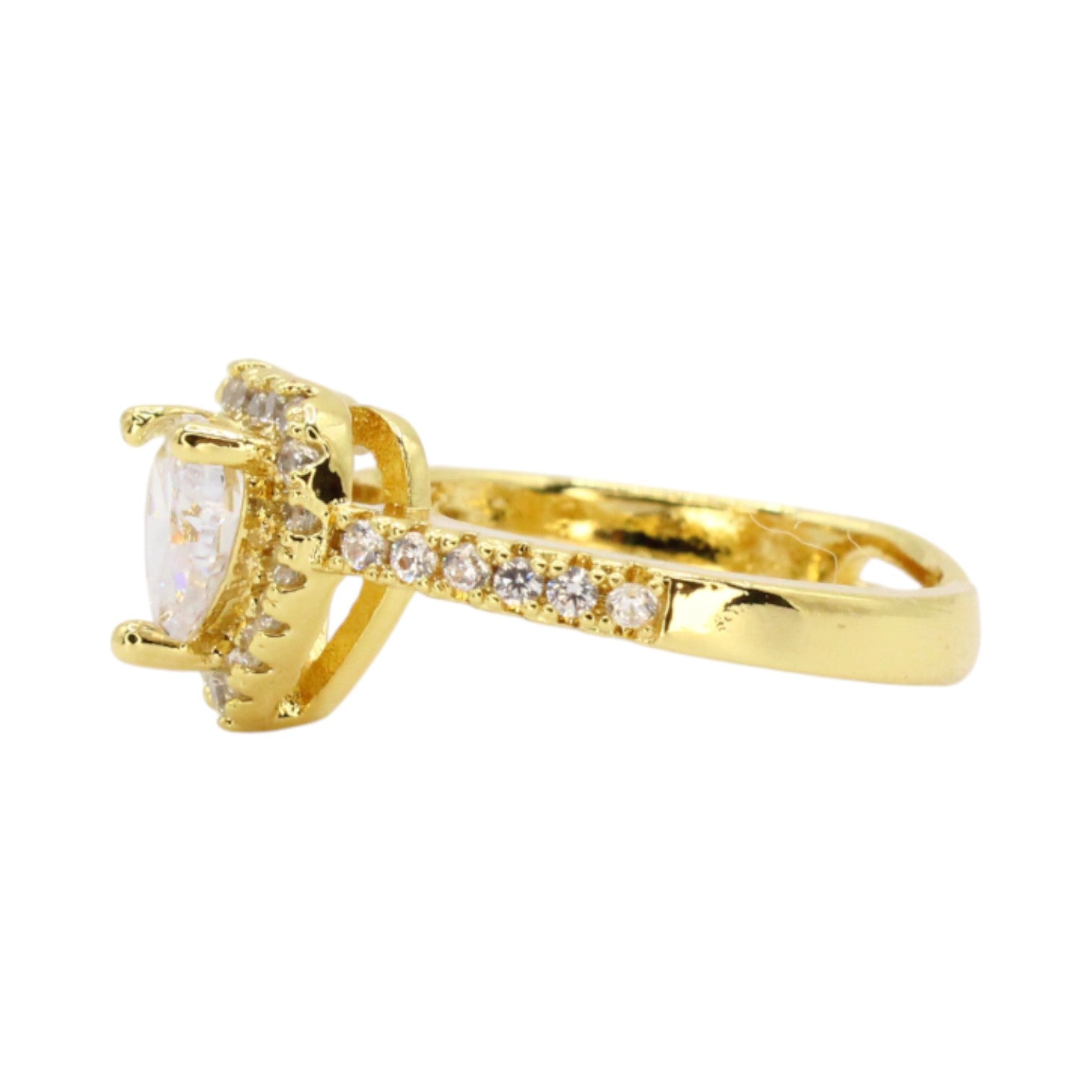 CZ Heart With CZ Halo Ring