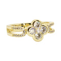 CZ Clover Split Band Ring