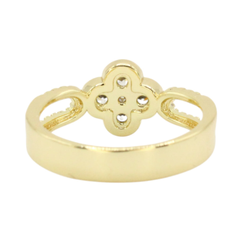 CZ Clover Split Band Ring