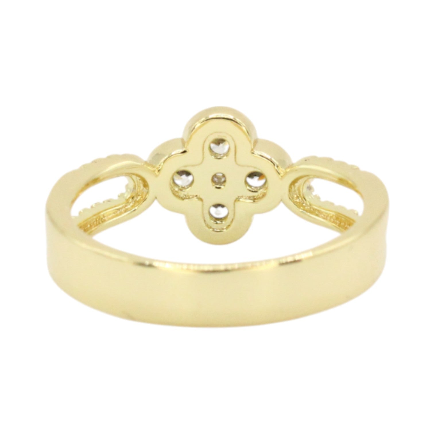 CZ Clover Split Band Ring