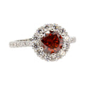 Red Moissanite 1ct Halo Ring