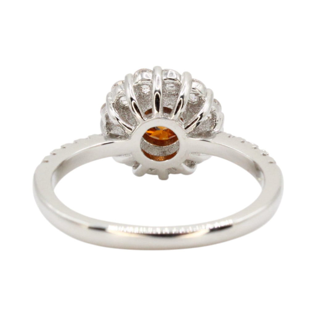 Red Moissanite 1ct Halo Ring