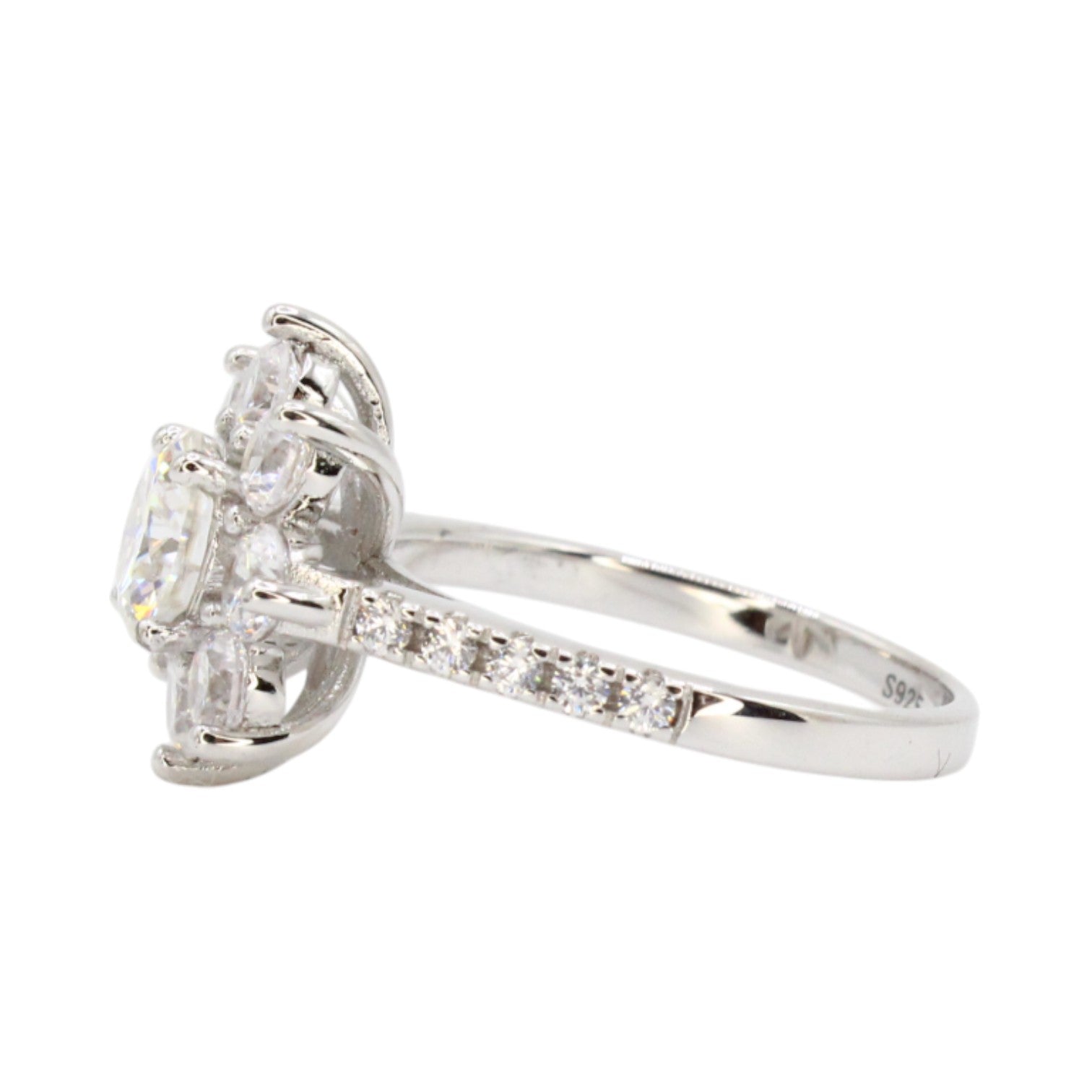 Moissanite Cluster Flower Ring