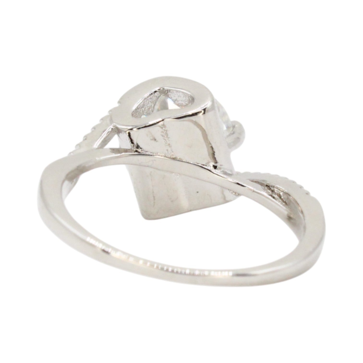 Moissanite 3.0ct Round Solitaire Open Heart Setting Ring