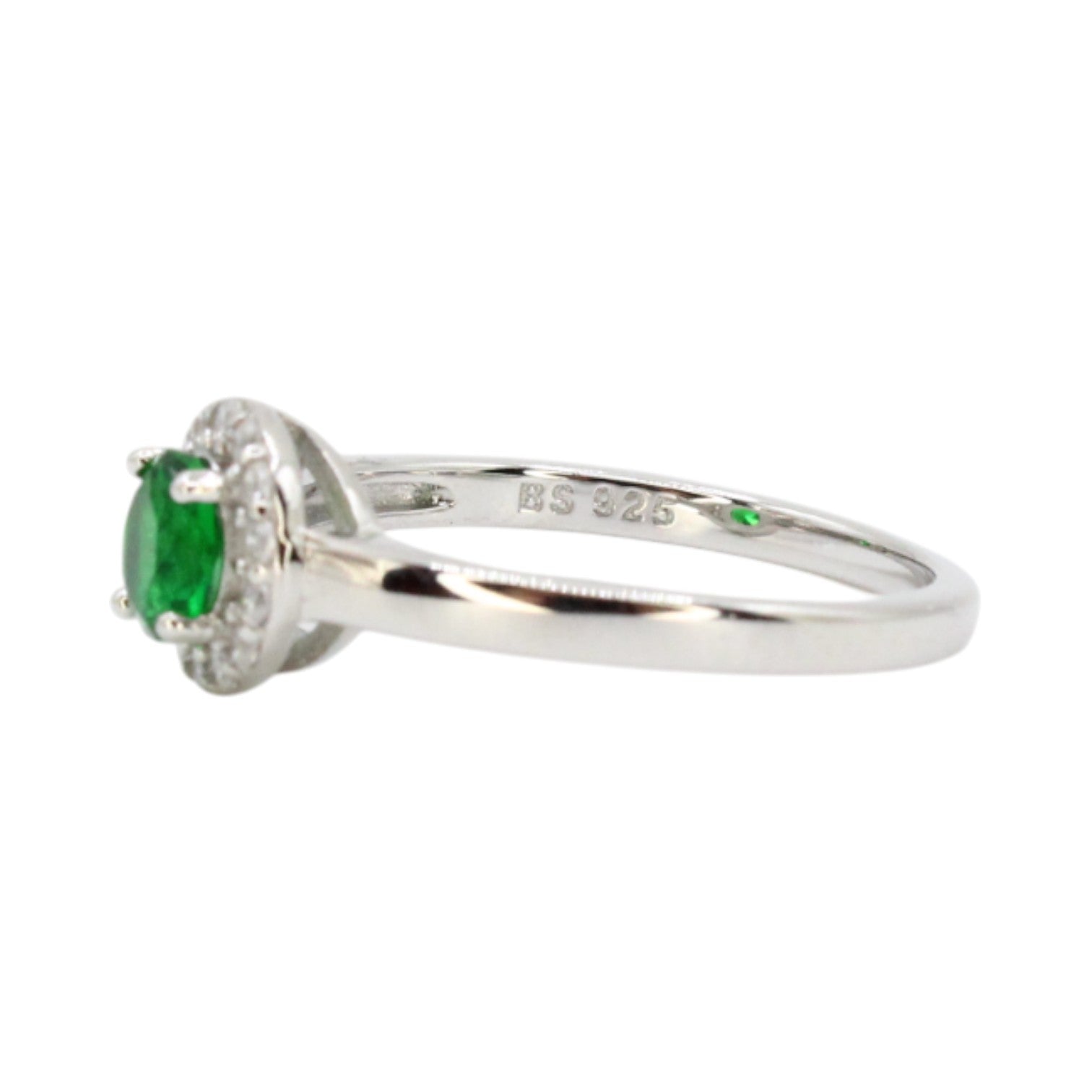 Emerald CZ Halo Ring