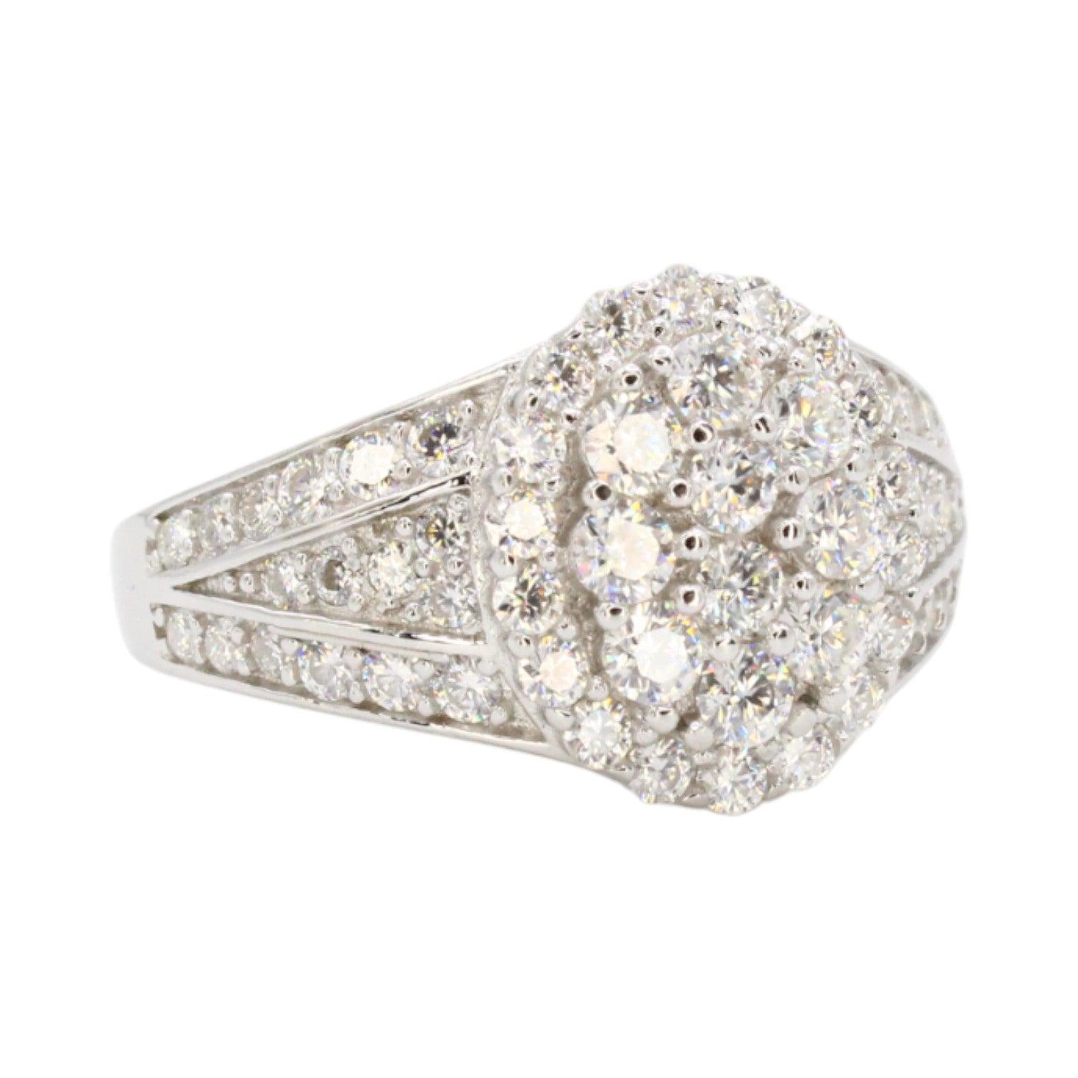 Moissanite 1.9ctw Pave Oval Ring