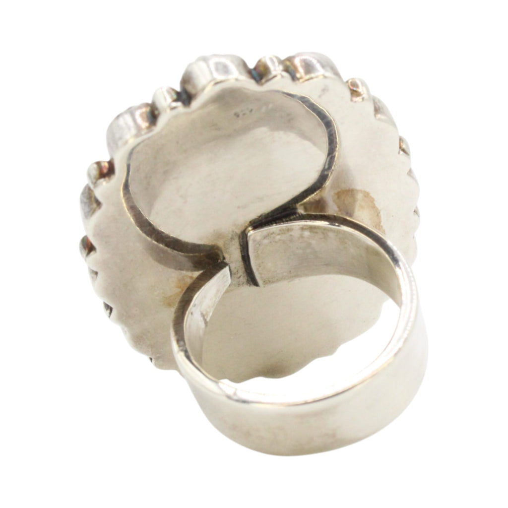 Genuine Eudialyte Cabochon Ruby Halo Ring