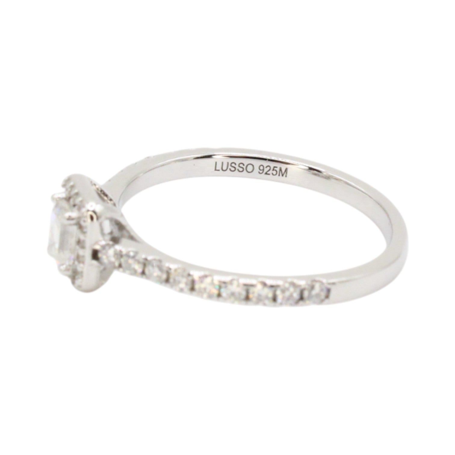 Dainty Moissanite .59ctw Emerald Cut With Halo