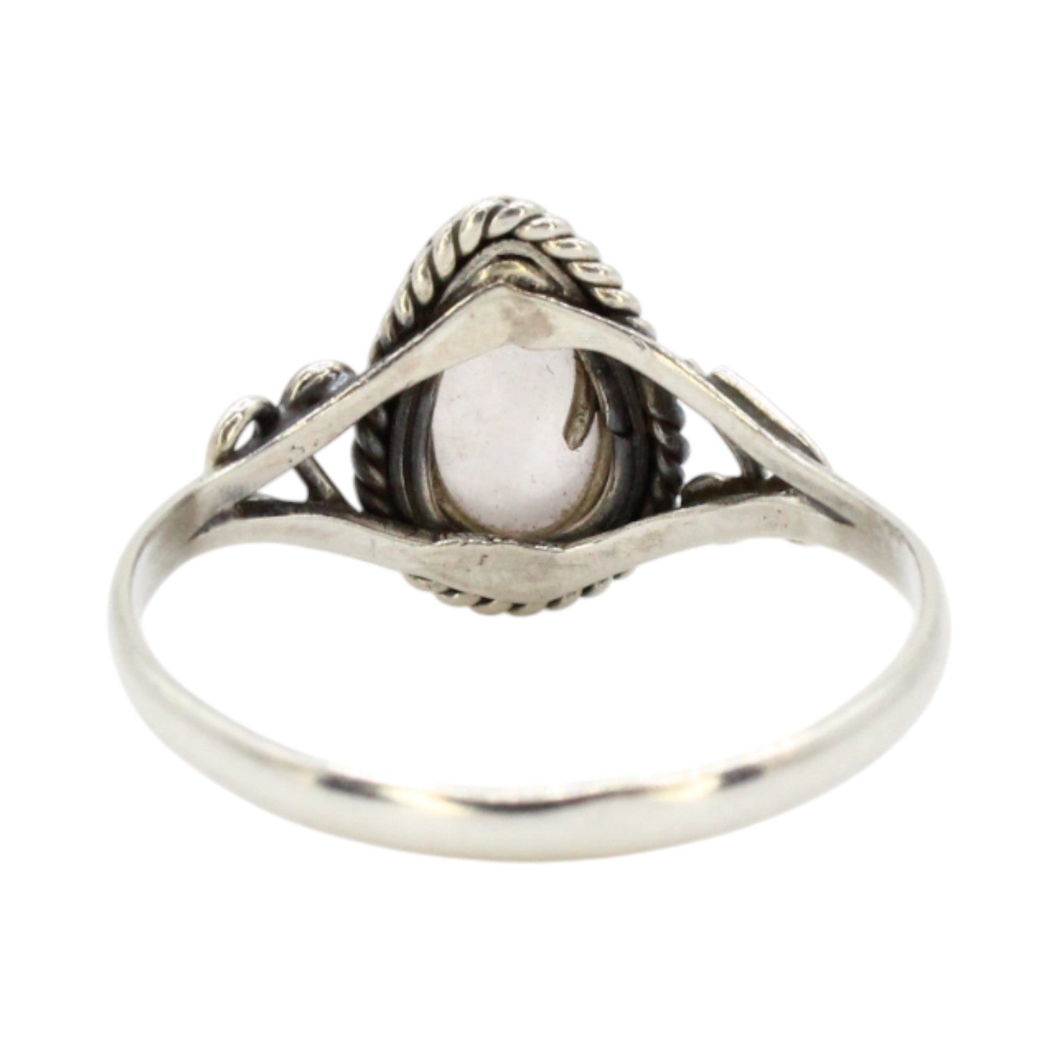 Genuine Teardrop Moonstone Filigree Ring