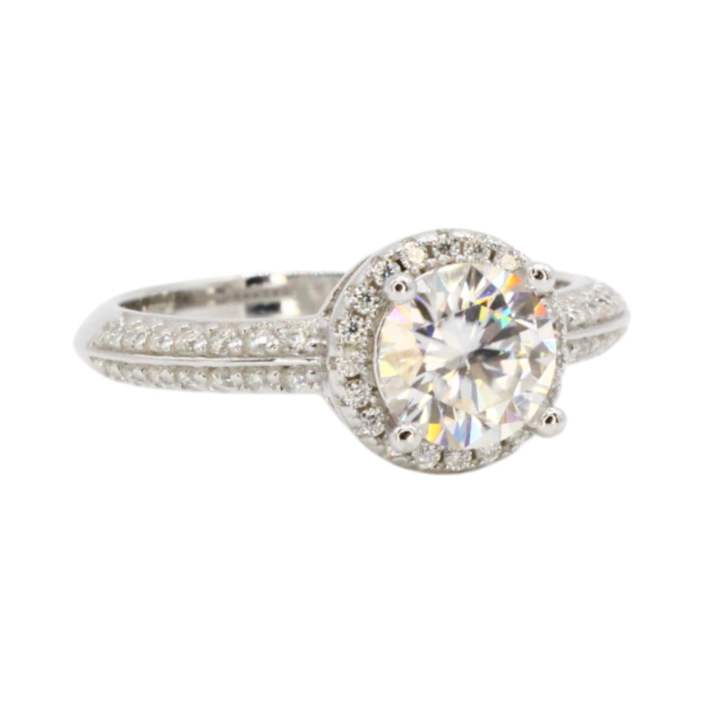 Moissanite 1.25ct Solitaire With Halo Ring