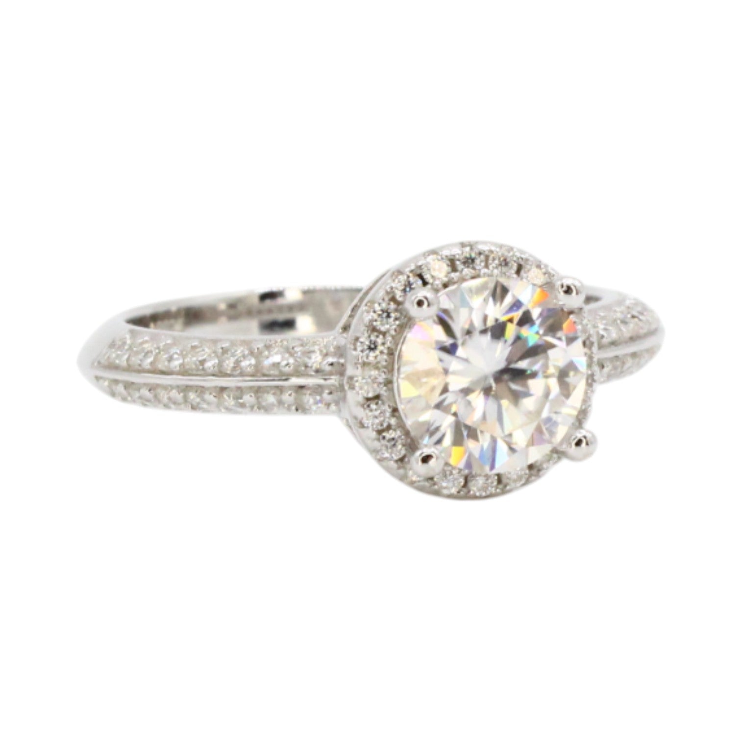 Moissanite 1.25ct Solitaire With Halo Ring