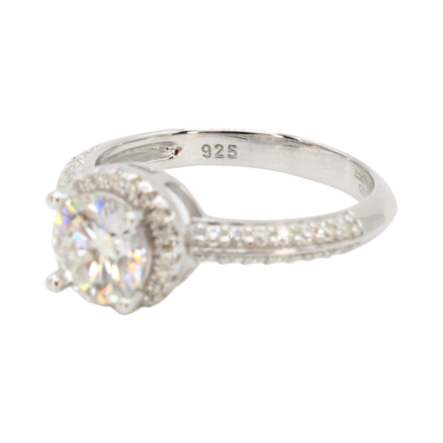 Moissanite 1.25ct Solitaire With Halo Ring