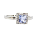 Princess-Cut Tanzanite & CZ Halo Ring