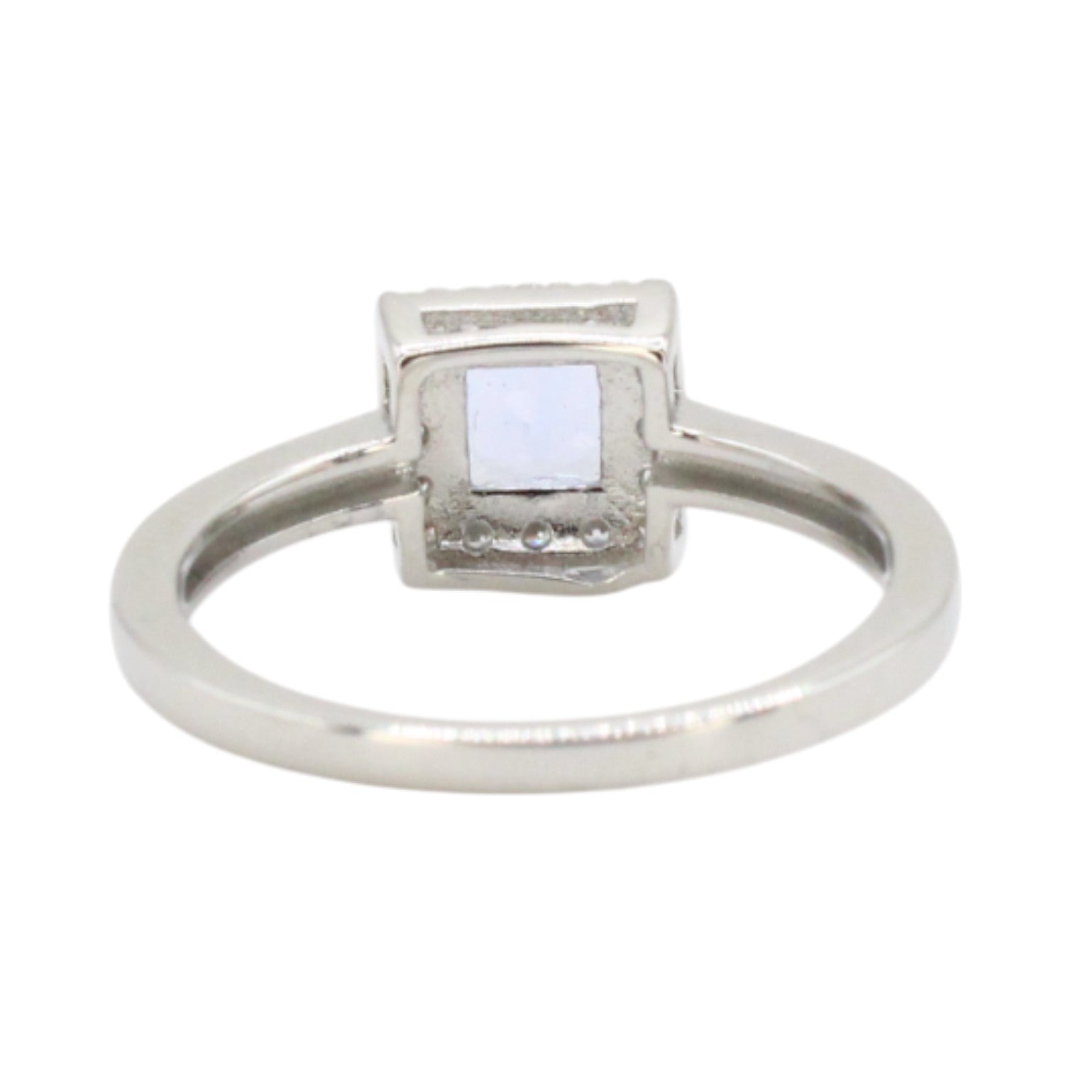 Princess-Cut Tanzanite & CZ Halo Ring