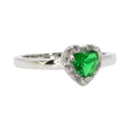 Emerald CZ Heart Halo Ring