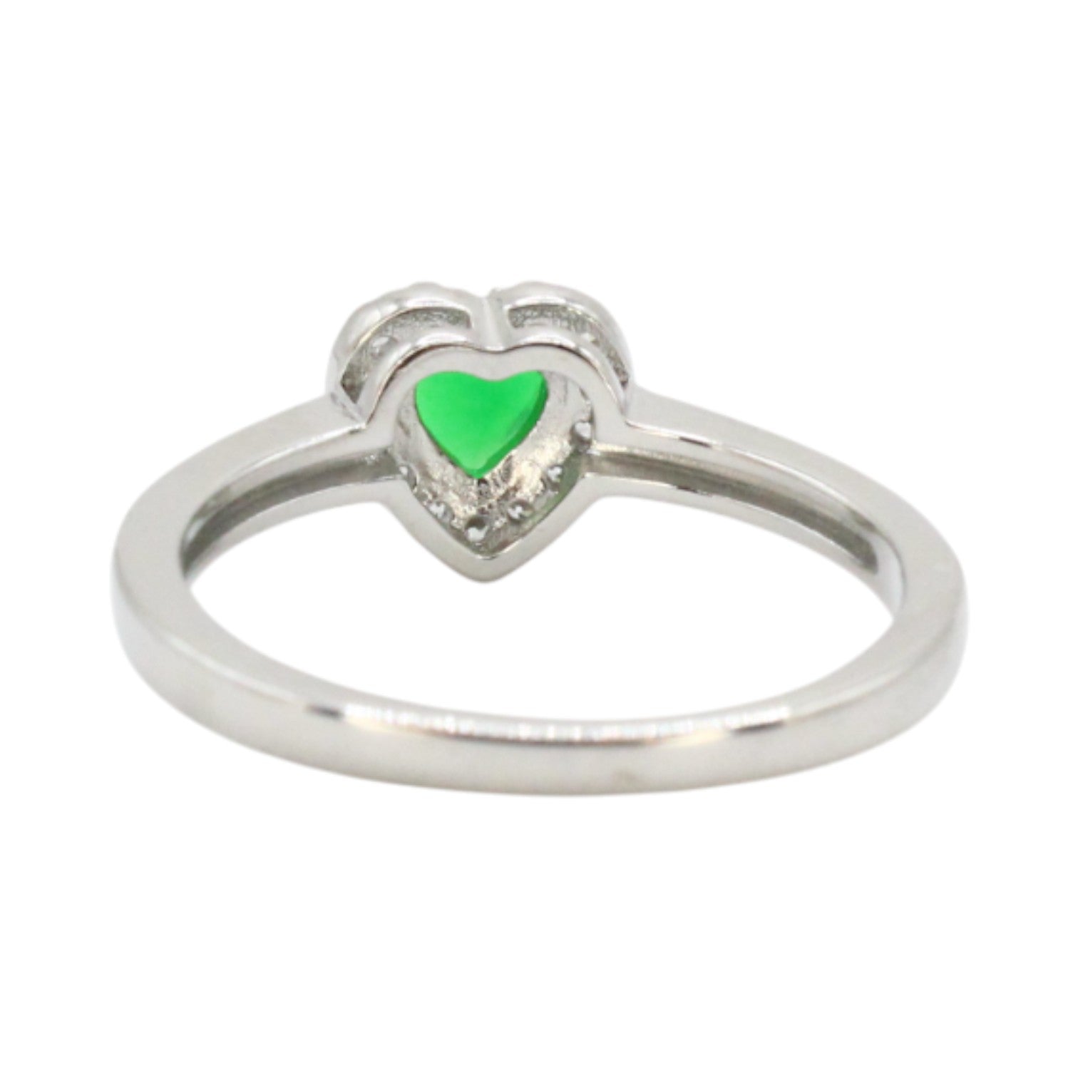 Emerald CZ Heart Halo Ring