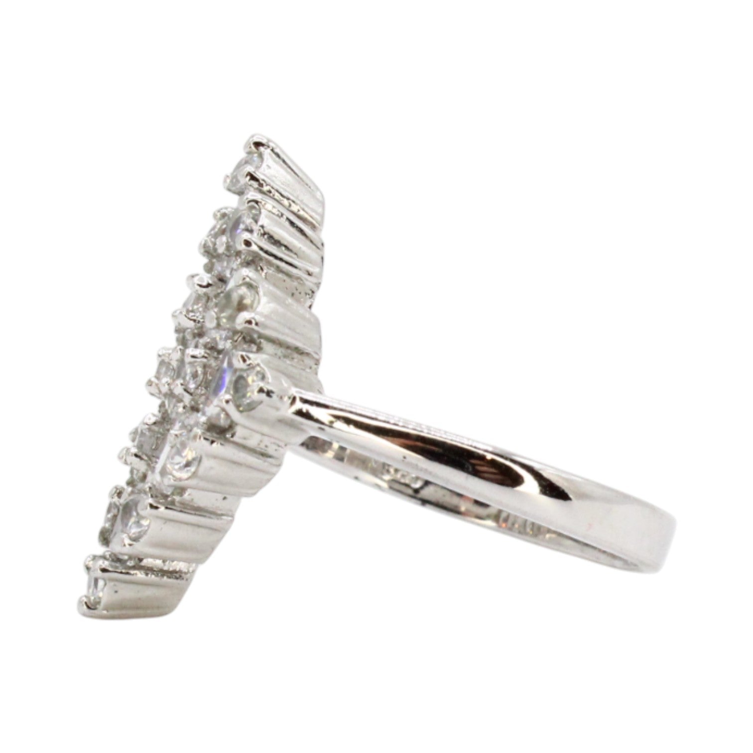 CZ Pave Emeralds Cocktail Ring