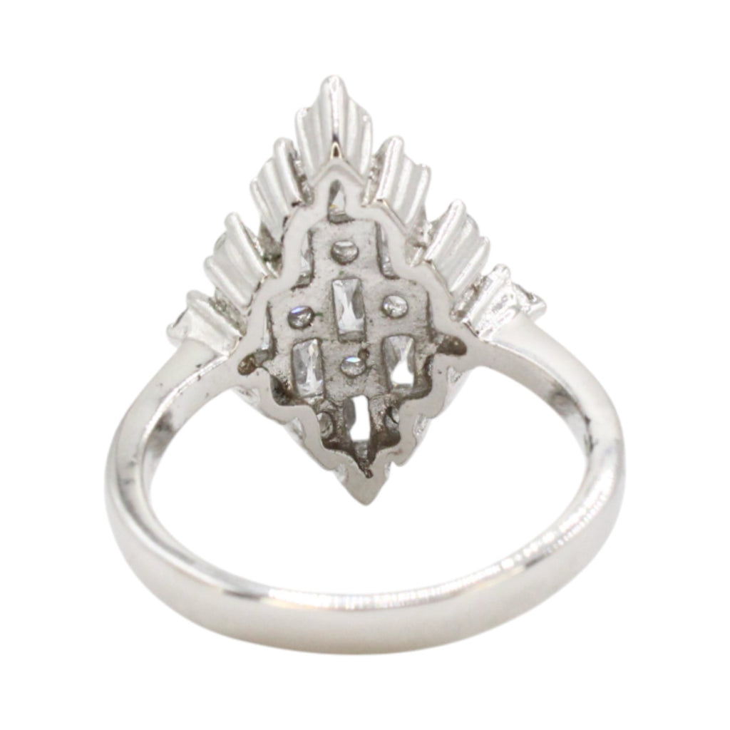 CZ Pave Emeralds Cocktail Ring