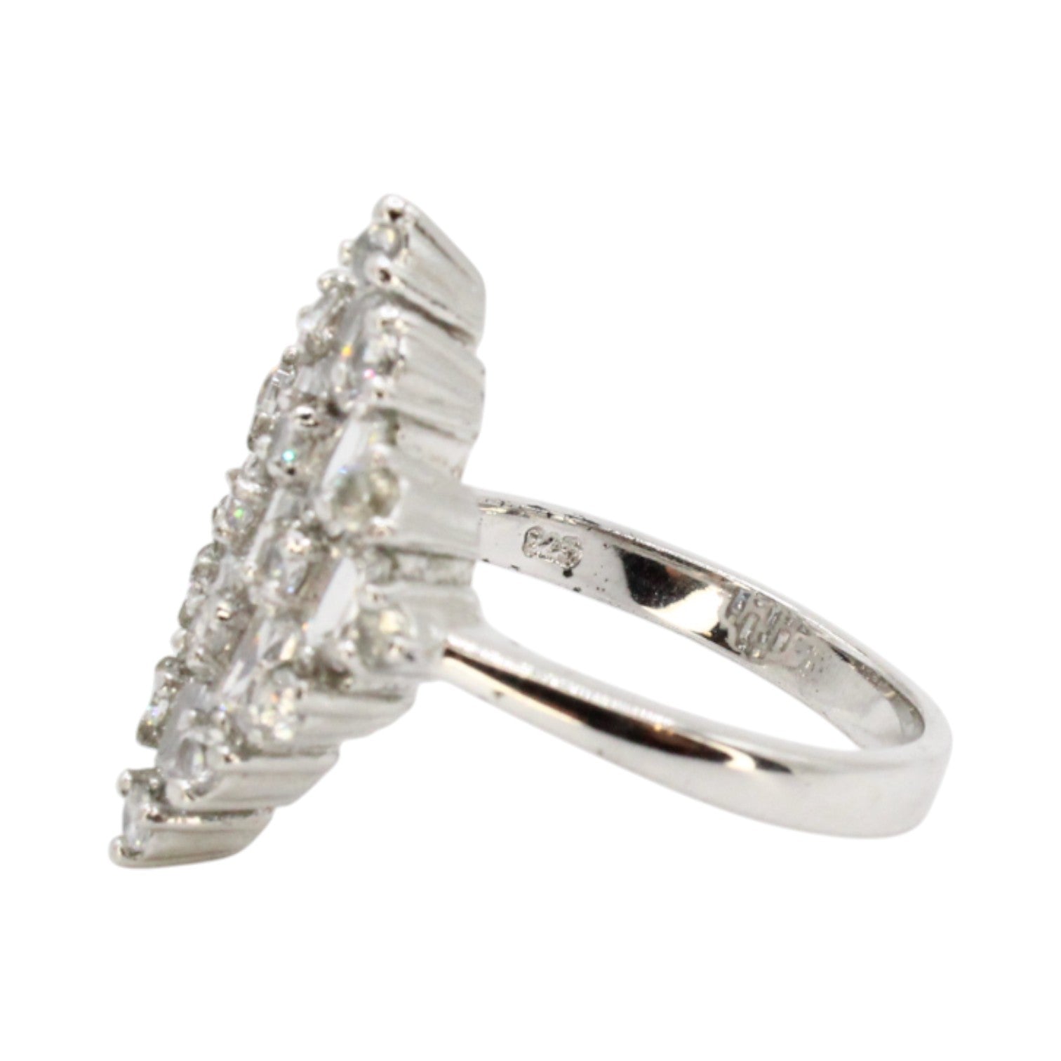 CZ Pave Emeralds Cocktail Ring