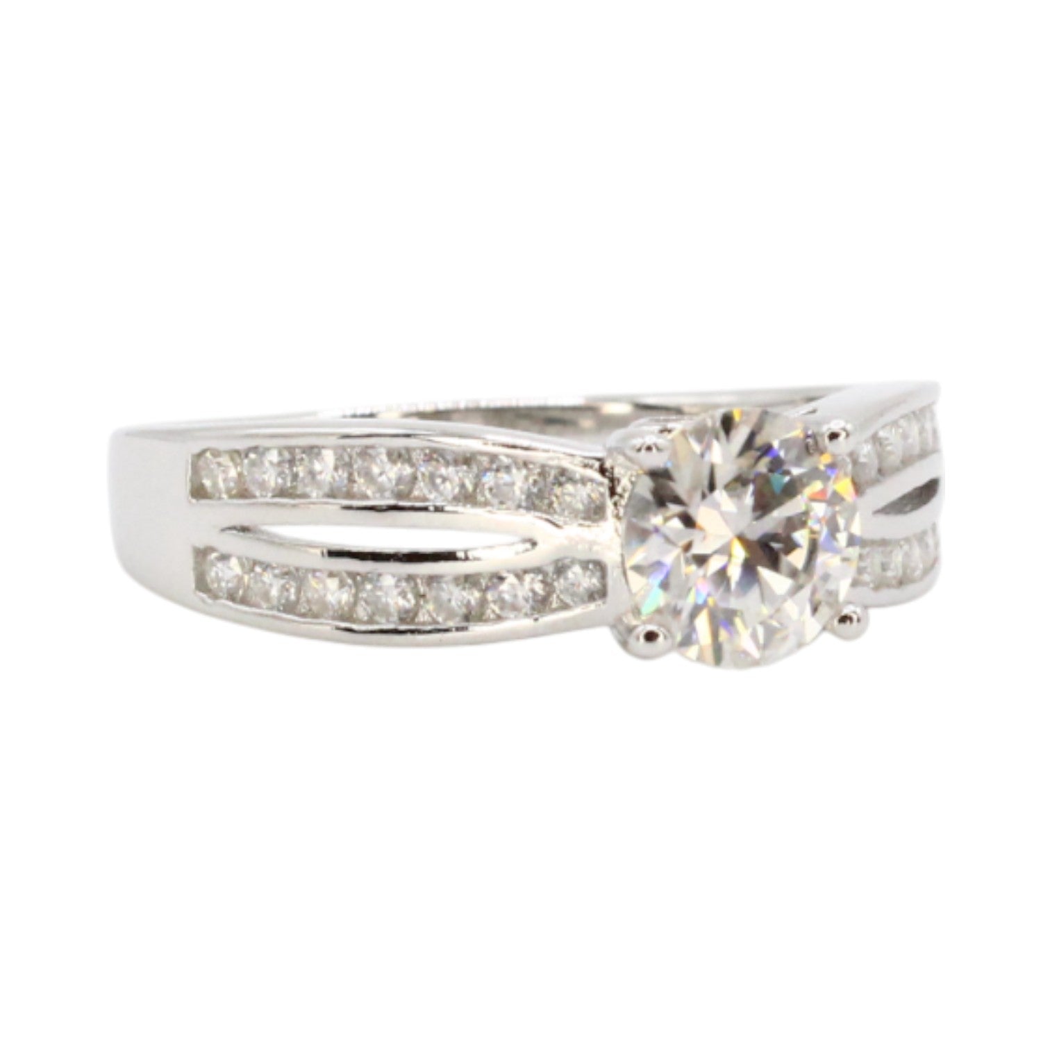 Moissanite Solitaire 1.24ctw Split Band