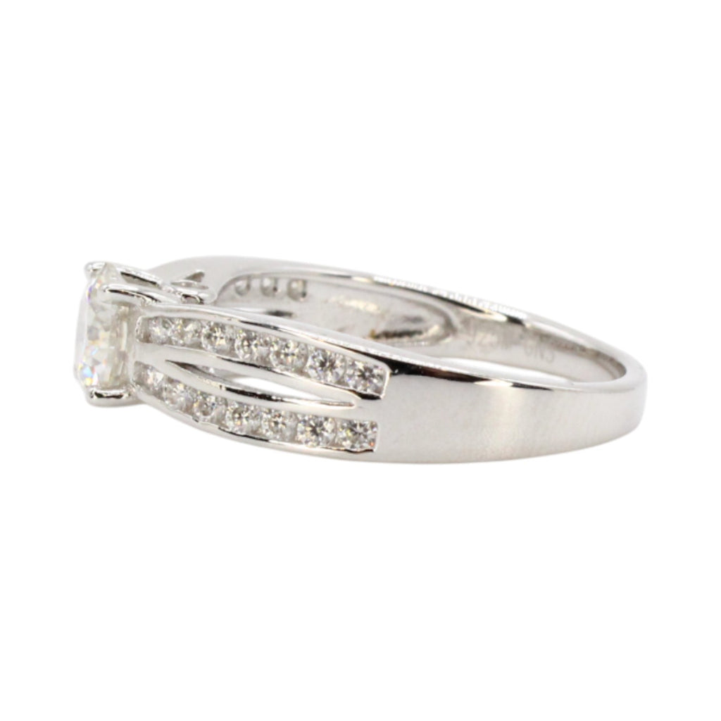 Moissanite Solitaire 1.24ctw Split Band