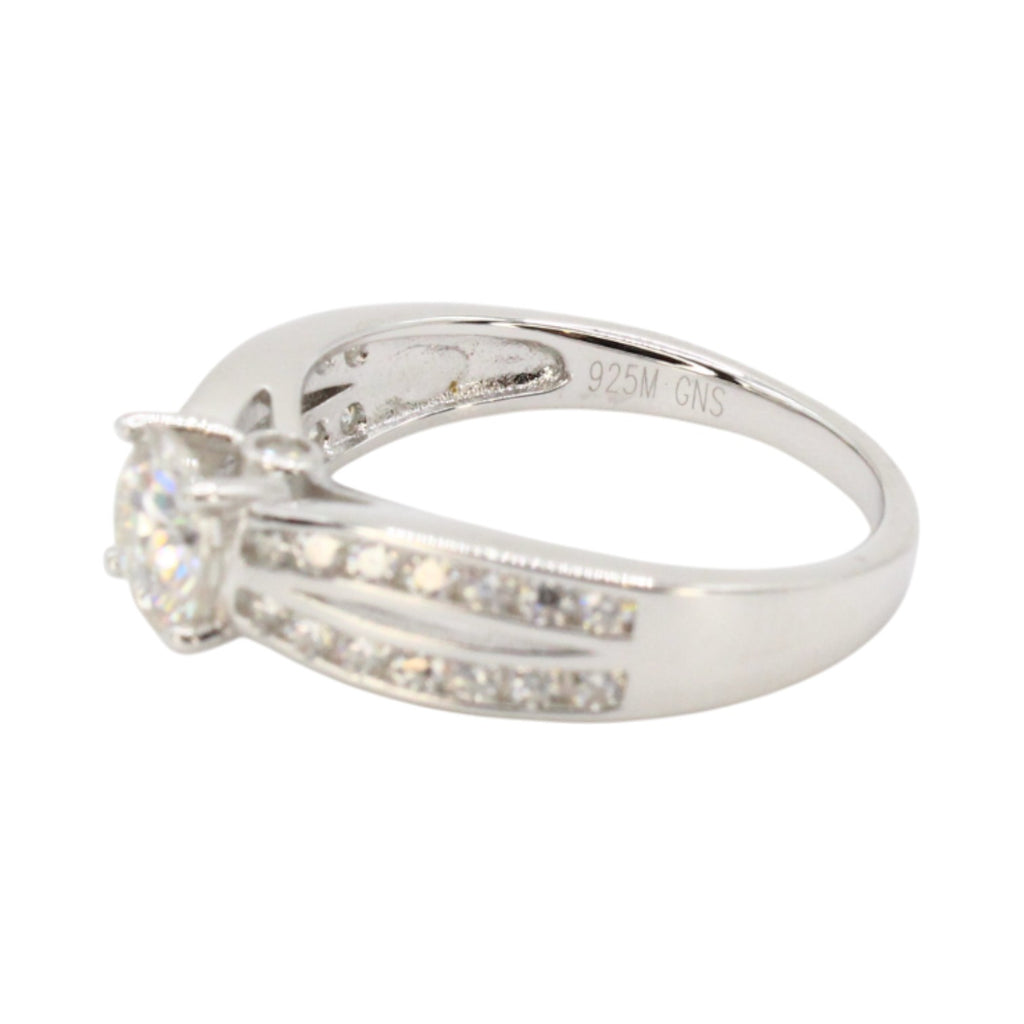 Moissanite Solitaire 1.24ctw Split Band