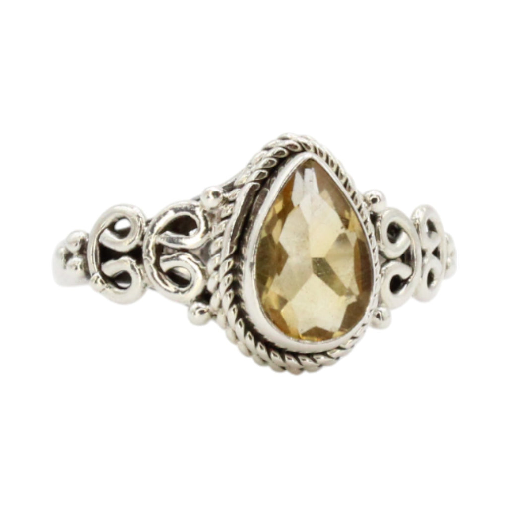 Teardrop Genuine Citrine Ring