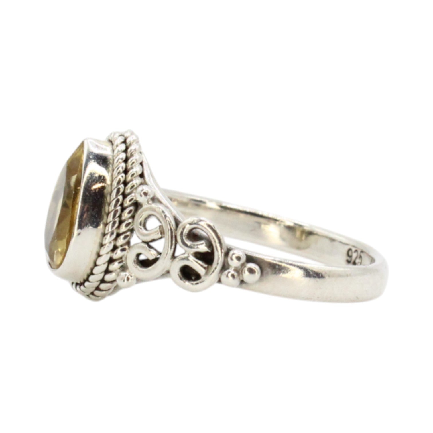 Teardrop Genuine Citrine Ring