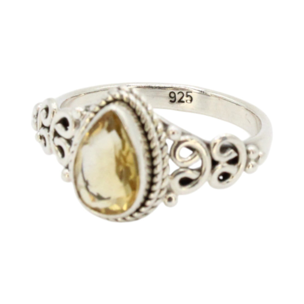 Teardrop Genuine Citrine Ring