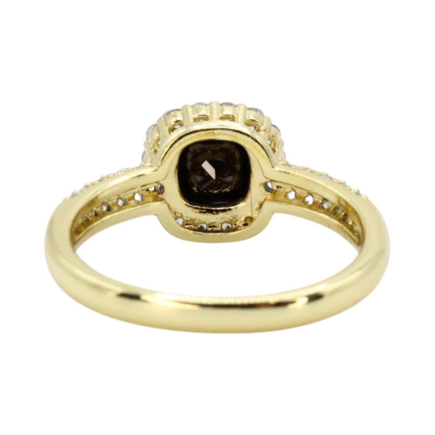 Black Onyx & CZ Halo Asscher Cut Solitaire Ring