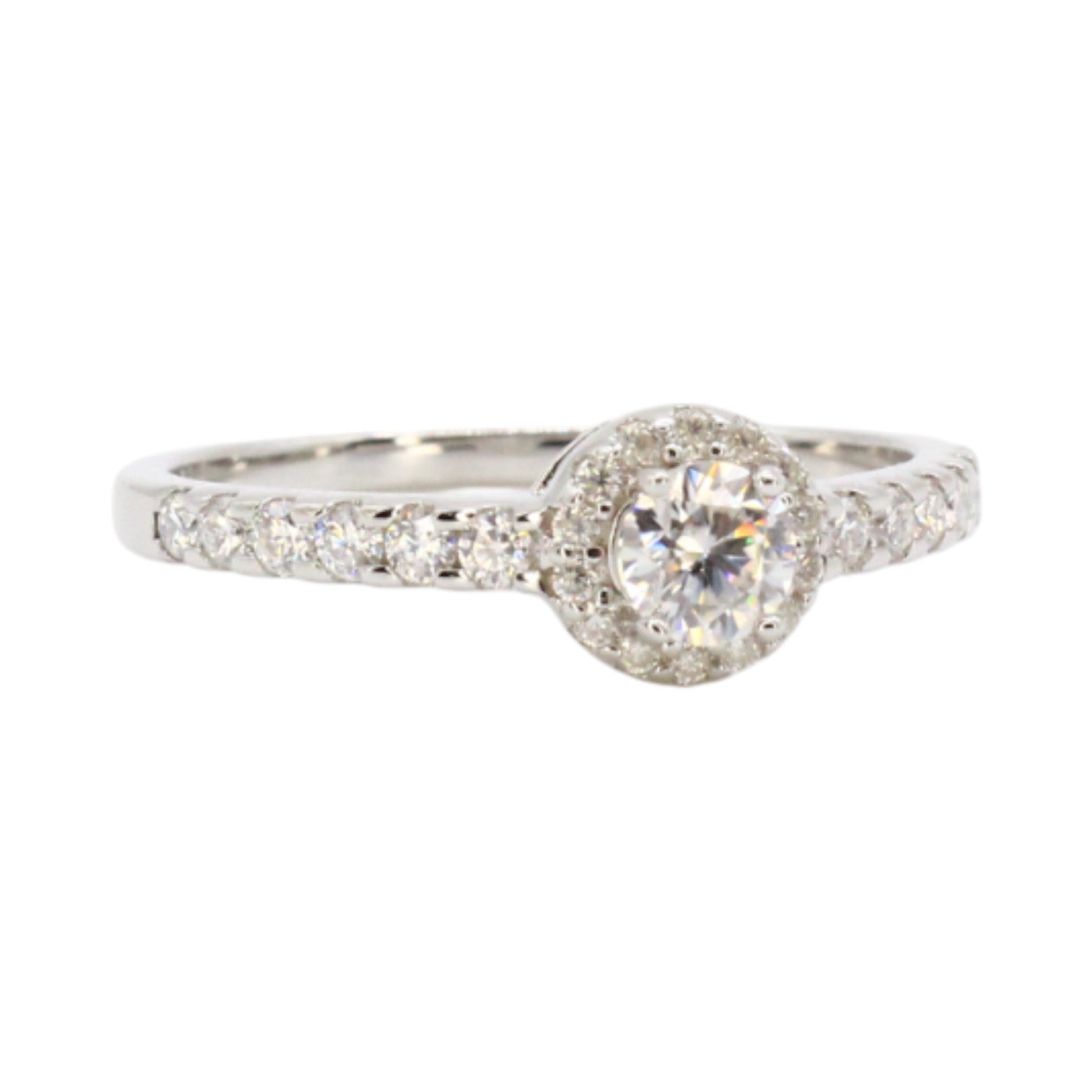 Moissanite .60ct Solitaire With Halo Ring