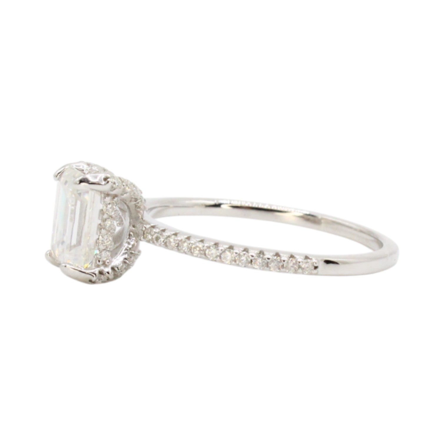 Moissanite 1.6ctw Emerald Cut Solitaire Ring