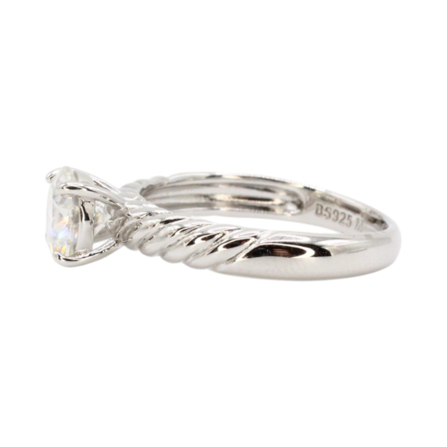 Moissanite Round Solitaire 1.2ct Rope Band Wedding Set