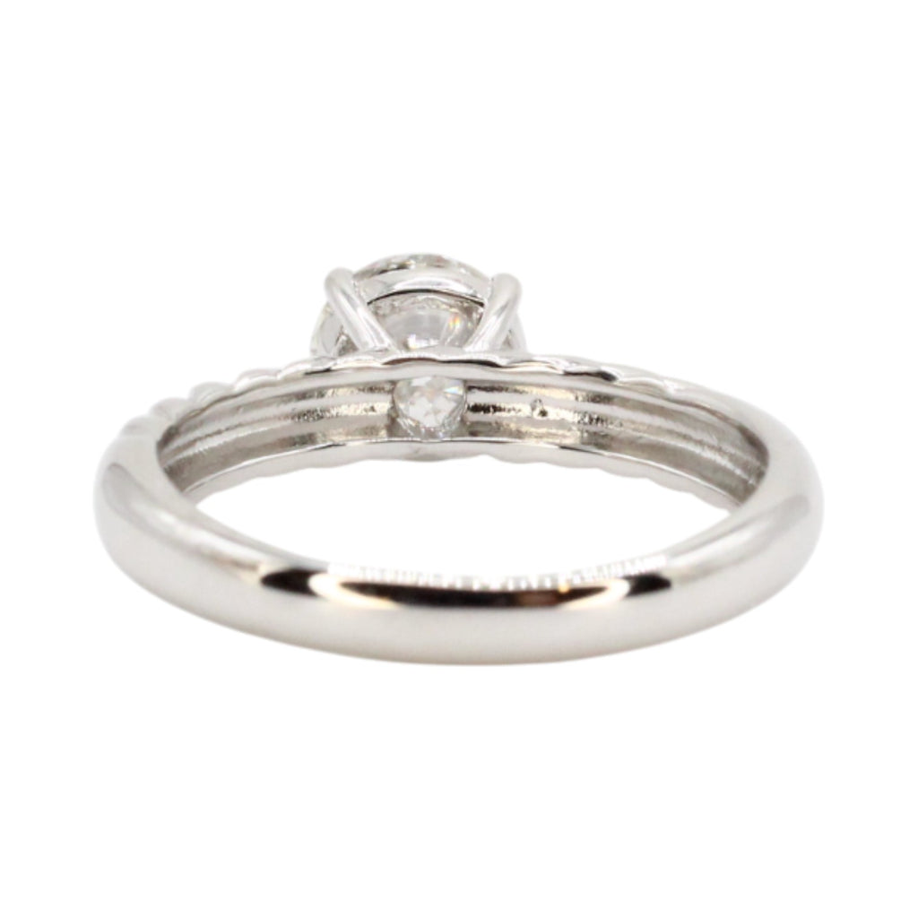 Moissanite Round Solitaire 1.2ct Rope Band Wedding Ring Set