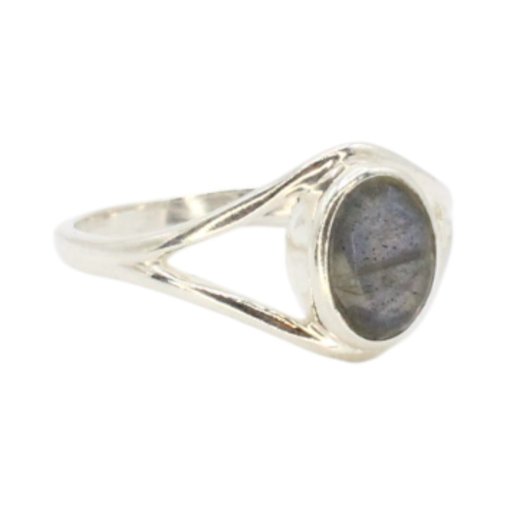 Genuine Oval Labradorite Ring