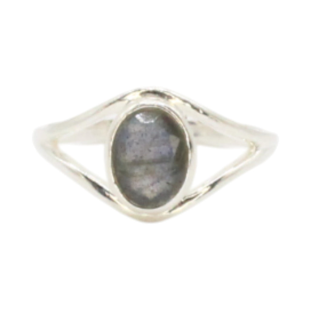 Genuine Oval Labradorite Ring