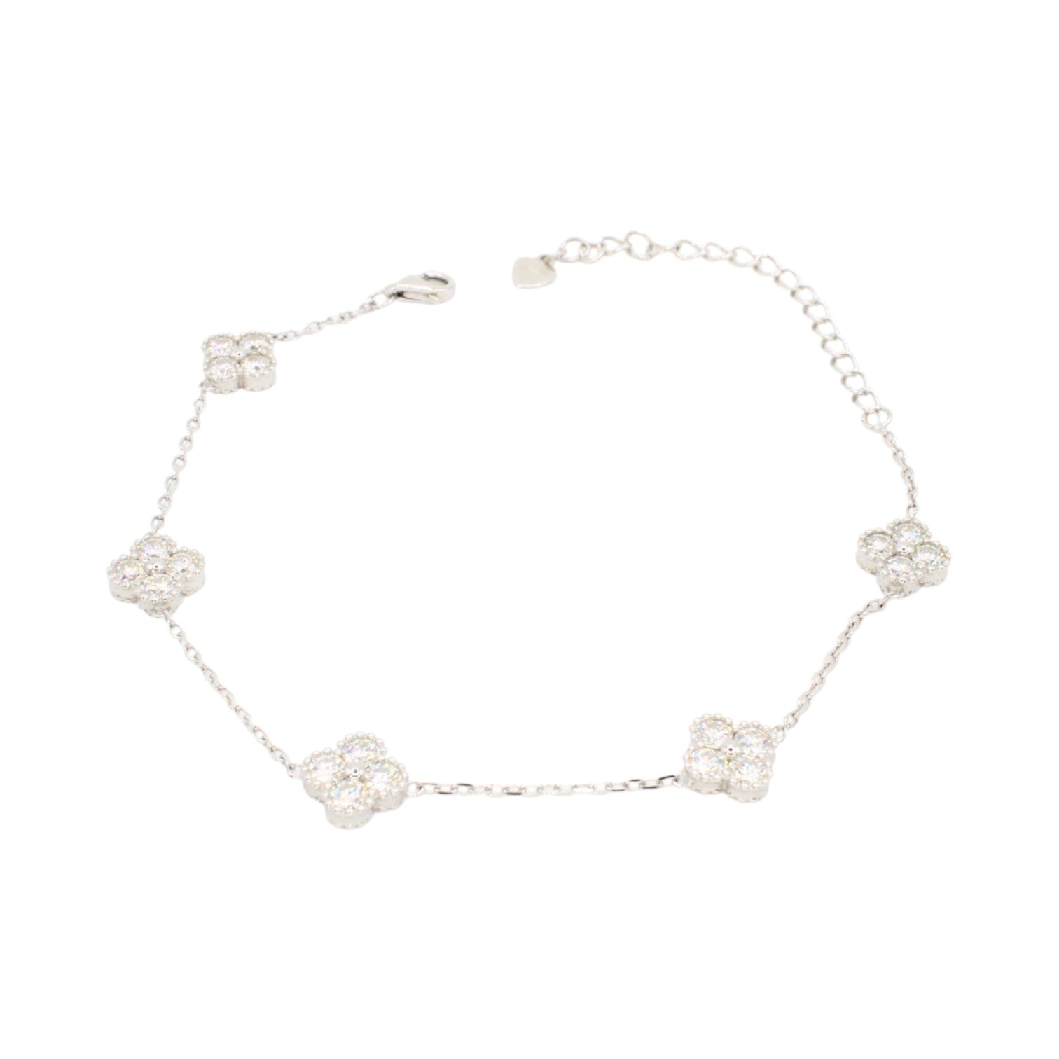 Moissanite Mini Clover Tennis Bracelet