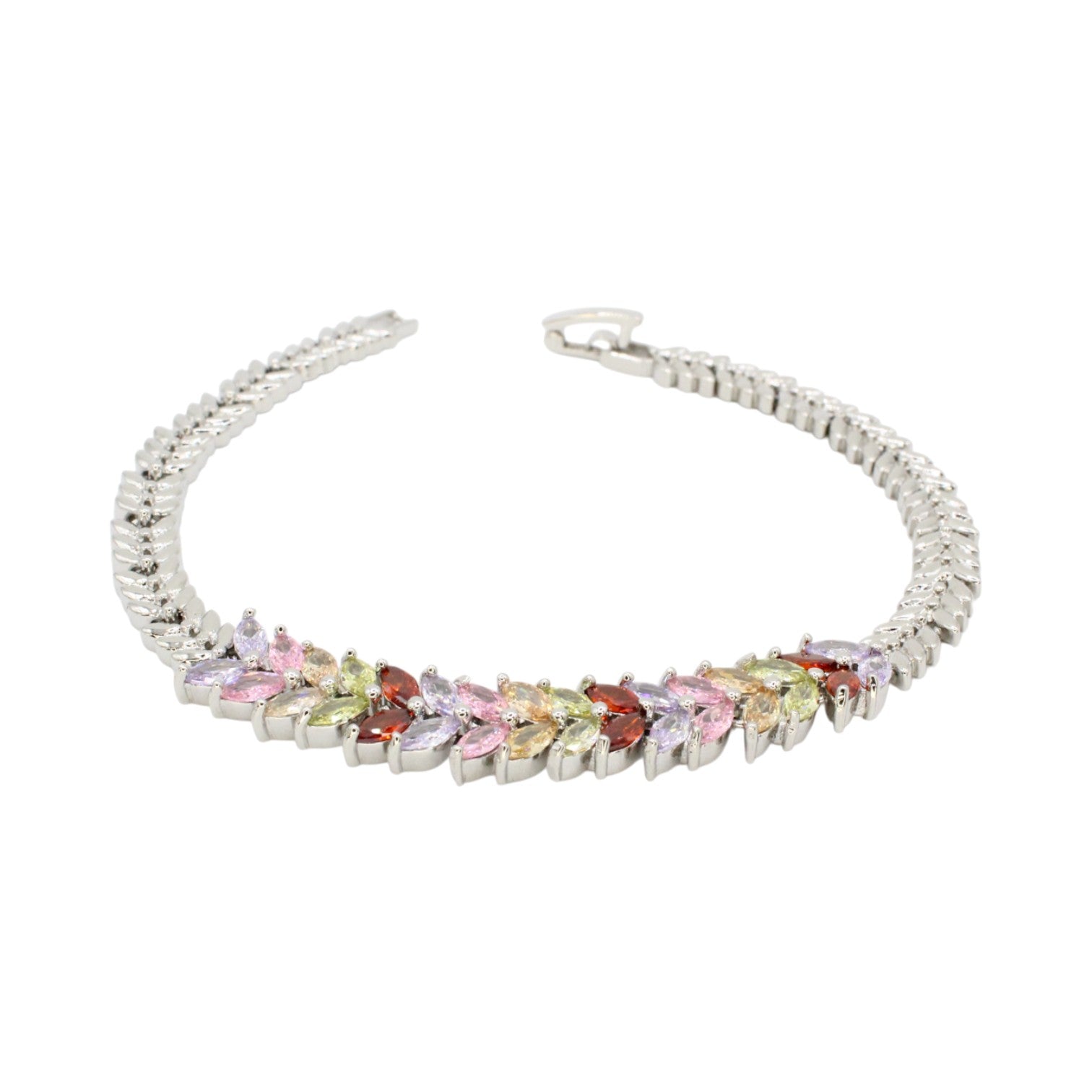 Pastel Multi Color Marquise Gemstones Bracelet