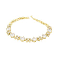 Cubic Zirconia Solitaires and Snowflakes Tennis Bracelet