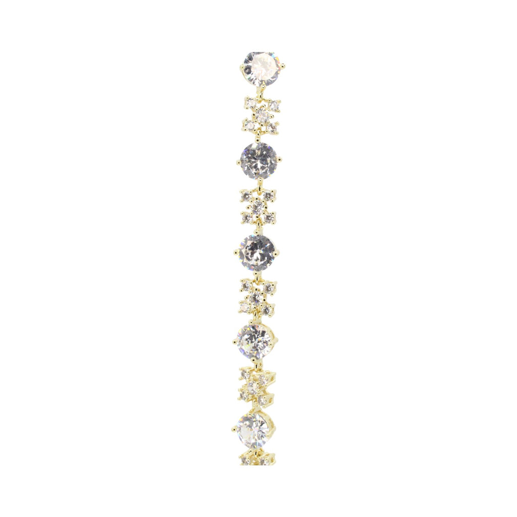 Cubic Zirconia Solitaires and Snowflakes Tennis Bracelet