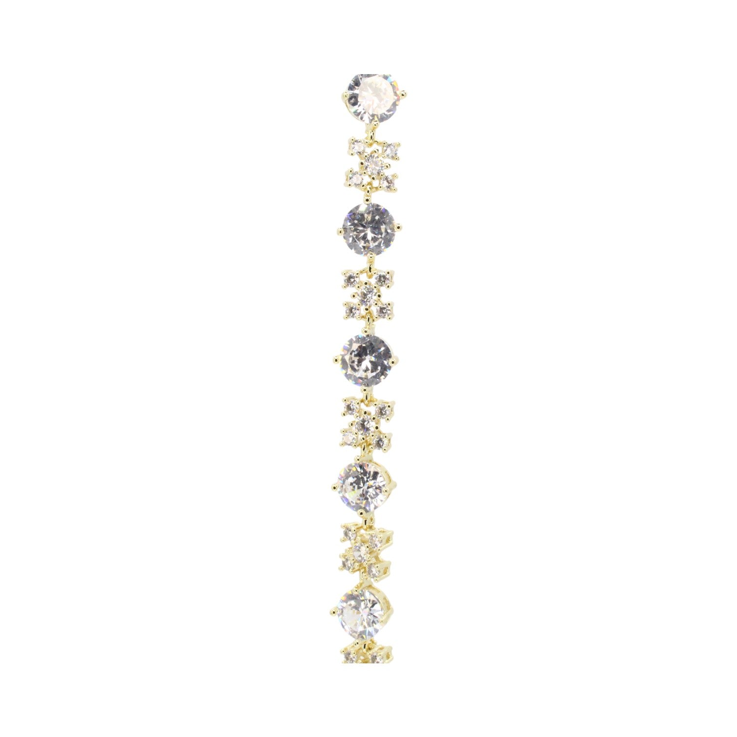 Cubic Zirconia Solitaires and Snowflakes Tennis Bracelet