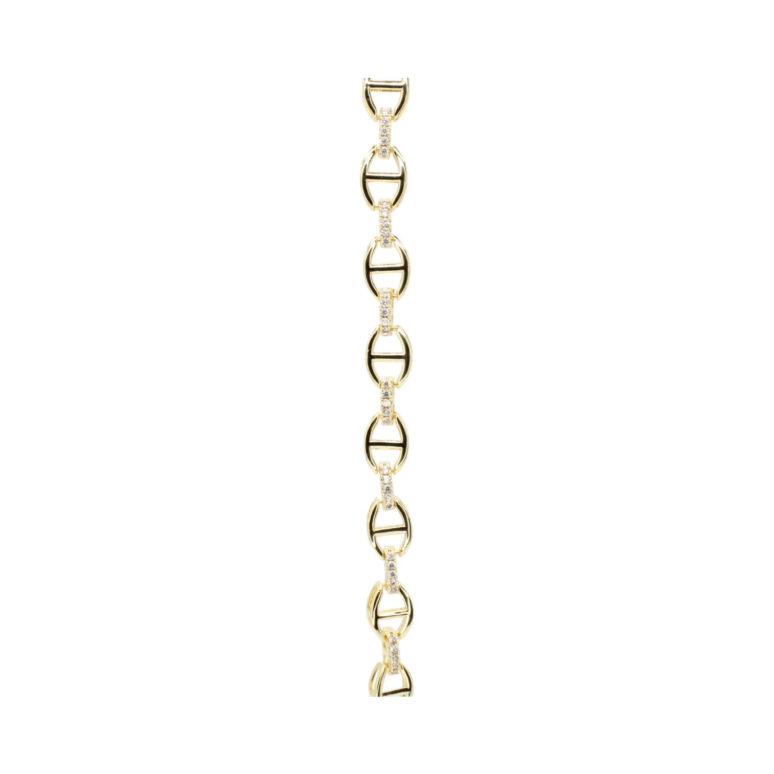 Geometric Gold & Cubic Zirconia Tennis Bracelet