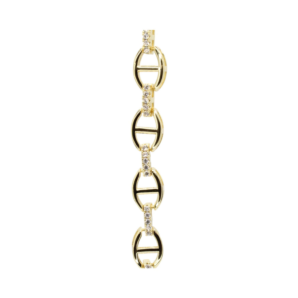 Geometric Gold & Cubic Zirconia Tennis Bracelet